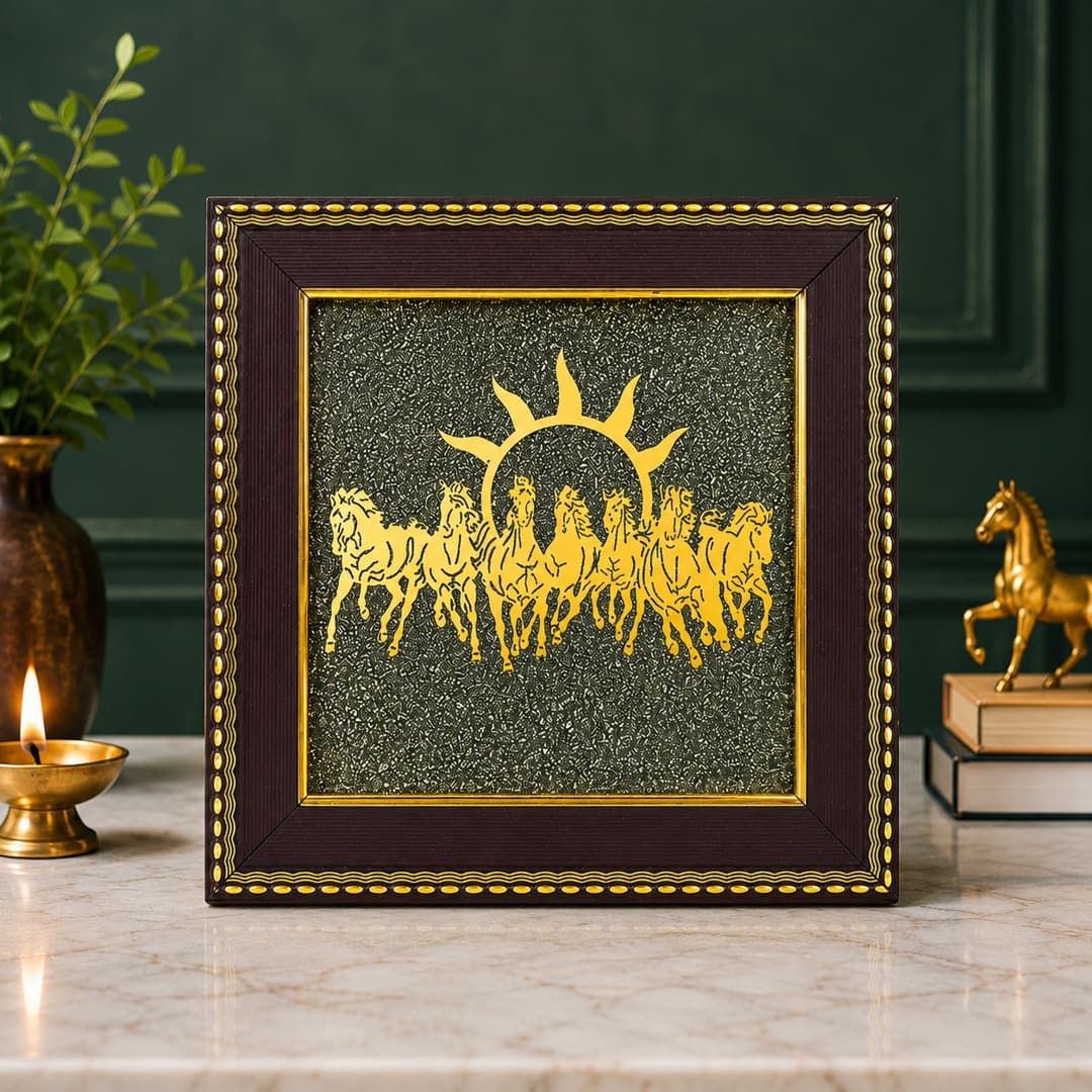 7 Horses Raw Pyrite Frame