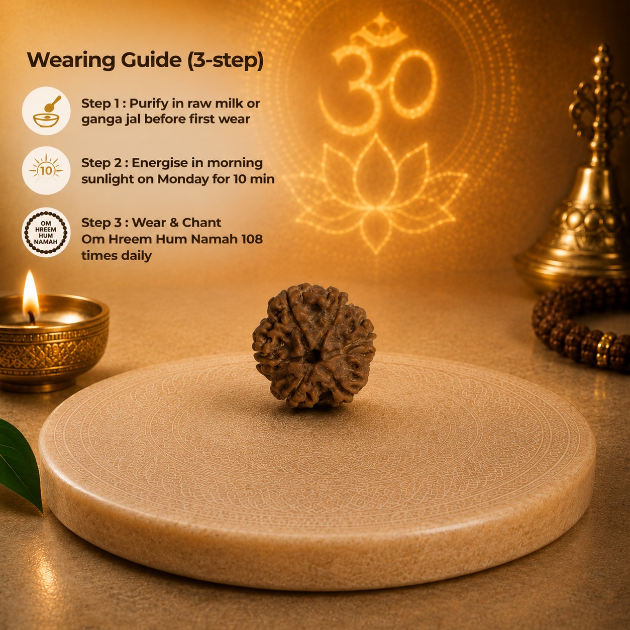 6 Mukhi Rudraksha Bead